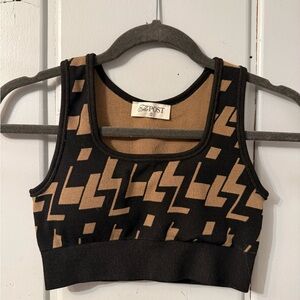 The Post Black and Tan Sports Bra